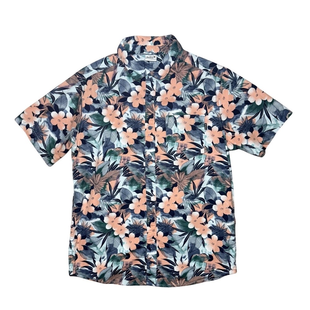 Hurley Tropical Short Sleeve Mens Small Floral Button Down Shirt  Pocket
